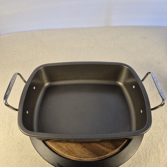 Wolfgang Puck 16" Turkey Roaster Roasting Grey Non-Stick Pan 16 x12 - Picture 3 of 10